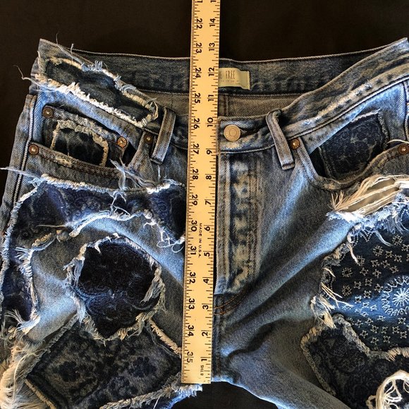 Free People Heart Breaker Patched & Embroidered Shorts Sz 26 - Picture 12 of 14